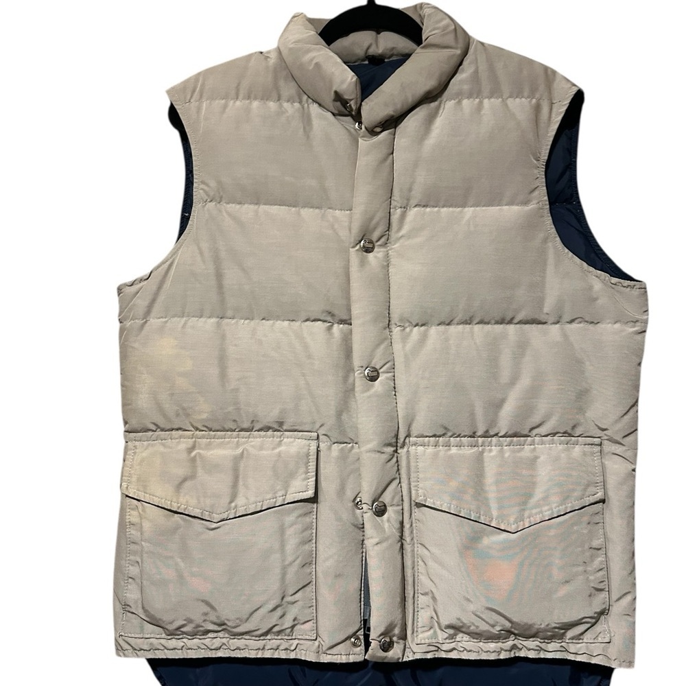 Woolrich Vintage Goose Down Puffer Vest Beige Size M